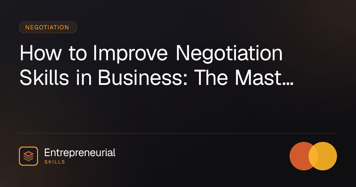 improve negotiation skills in business