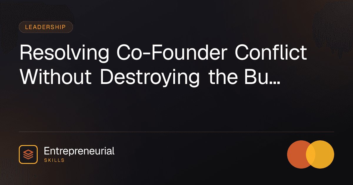 co-founder conflict resolution