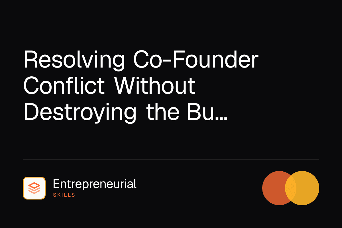 co-founder conflict resolution